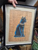 Papyrus afdruk Bastet - Egyptische kat in lijst, Ophalen of Verzenden