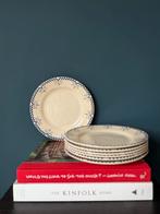 Creil et Montereau set van blauw witte vintage Damier borden, Verzenden
