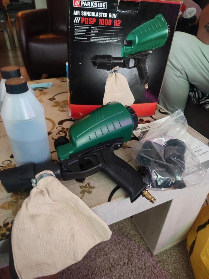 Parkside Zandstraalpistool PDSP 1000 B2, Doe-het-zelf en Verbouw, Compressors, Zo goed als nieuw, Minder dan 6 bar, Minder dan 25 liter