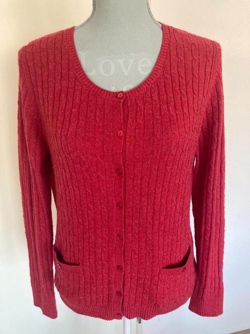 Kabelvestje - Esprit, Kleding | Dames, Truien en Vesten, Gedragen, Maat 42/44 (L), Rood, Ophalen of Verzenden