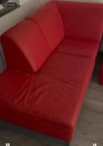 Rood leer bankstel, Ophalen of Verzenden, Zo goed als nieuw, Leer