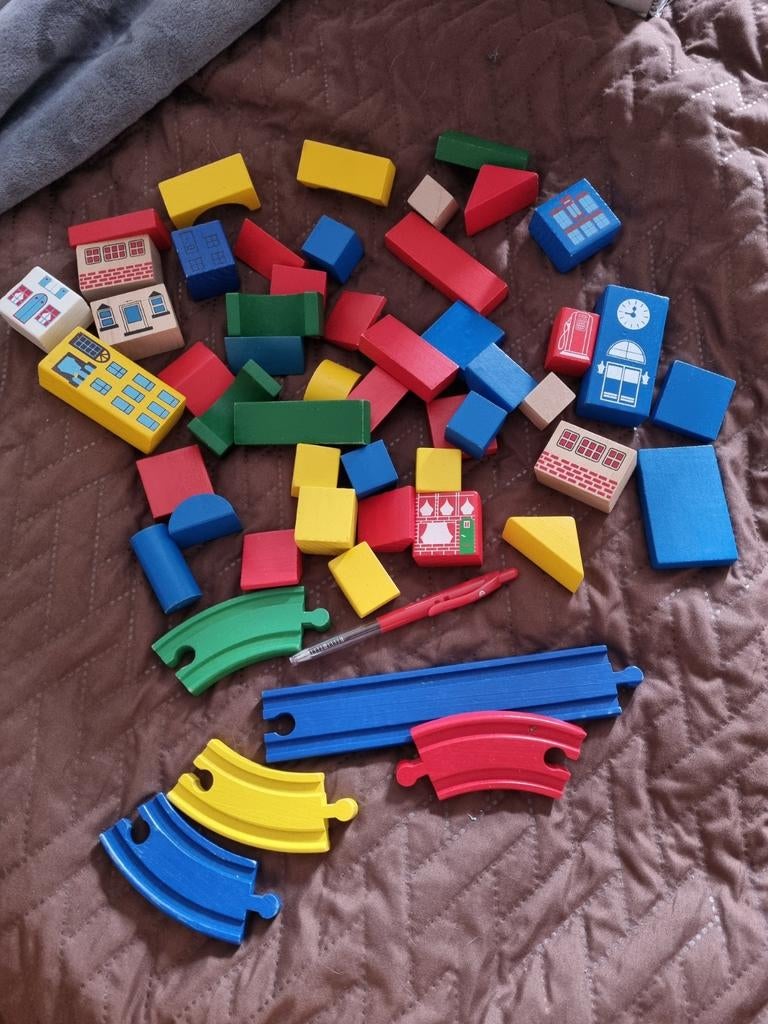 Houten gekleurde blokken, Ophalen of Verzenden