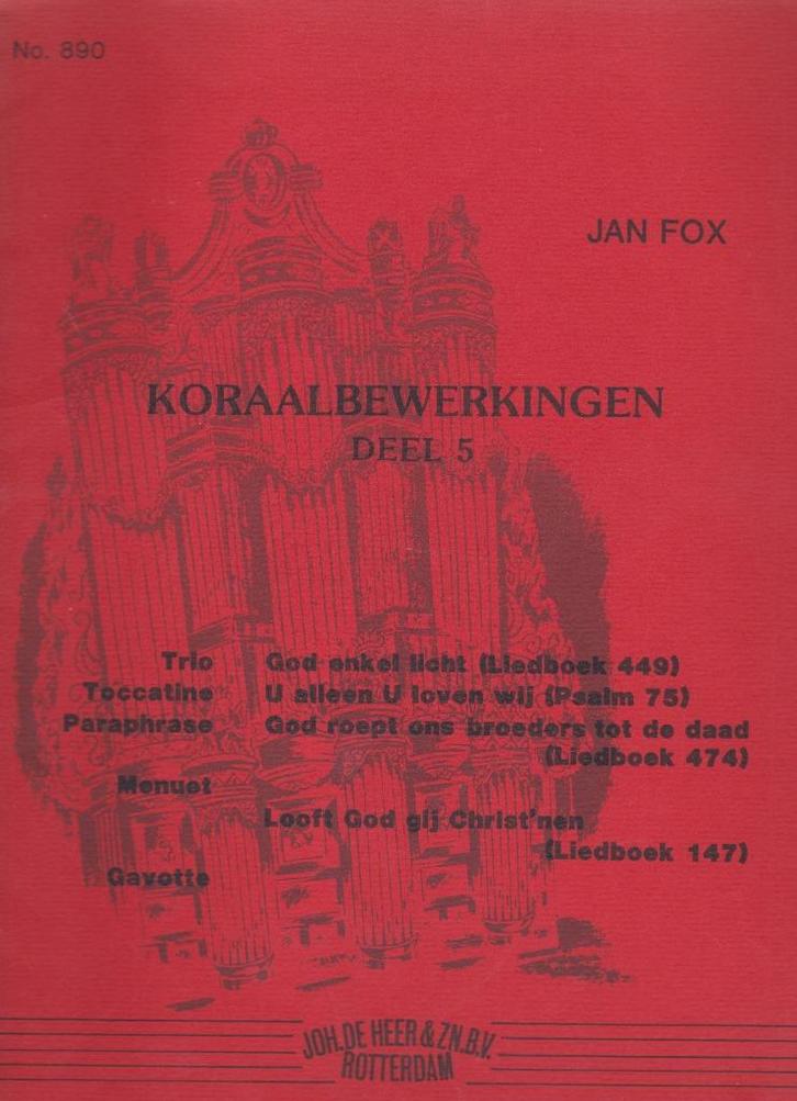 JAN FOX - KORAALBEWERKINGEN - DEEL 5, Muziek en Instrumenten, Bladmuziek, Gebruikt, Artiest of Componist, Populair, Ophalen of Verzenden
