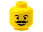 Lego Minifigure, Head Moustache Curly and Full,plainEyebrows, Ophalen of Verzenden, Gebruikt, Losse stenen, Lego