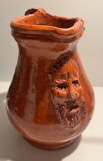 Oude keramiek kruik met gezicht, Ophalen of Verzenden