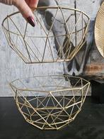 2 Gouden Draadmanden - Stijlvol en Decoratief, Overige materialen, Mand, Rond, Ophalen of Verzenden