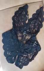 Zwarte kanten bodystocking maat M 38 body teddy, Ophalen of Verzenden, Zwart, Body of Korset