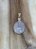 Rozenkwarts Ketting - RVS Minimalistisch, Sieraden, Tassen en Uiterlijk, Kettingen, Nieuw, Ophalen of Verzenden, Steen of Mineraal