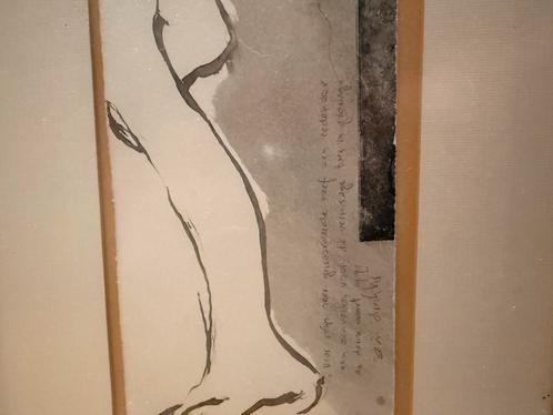 Aquarel Sam Drukker - Ingelijst Kunstwerk Tekening Foto's Ar, Antiek en Kunst, Kunst | Tekeningen en Foto's, Ophalen of Verzenden