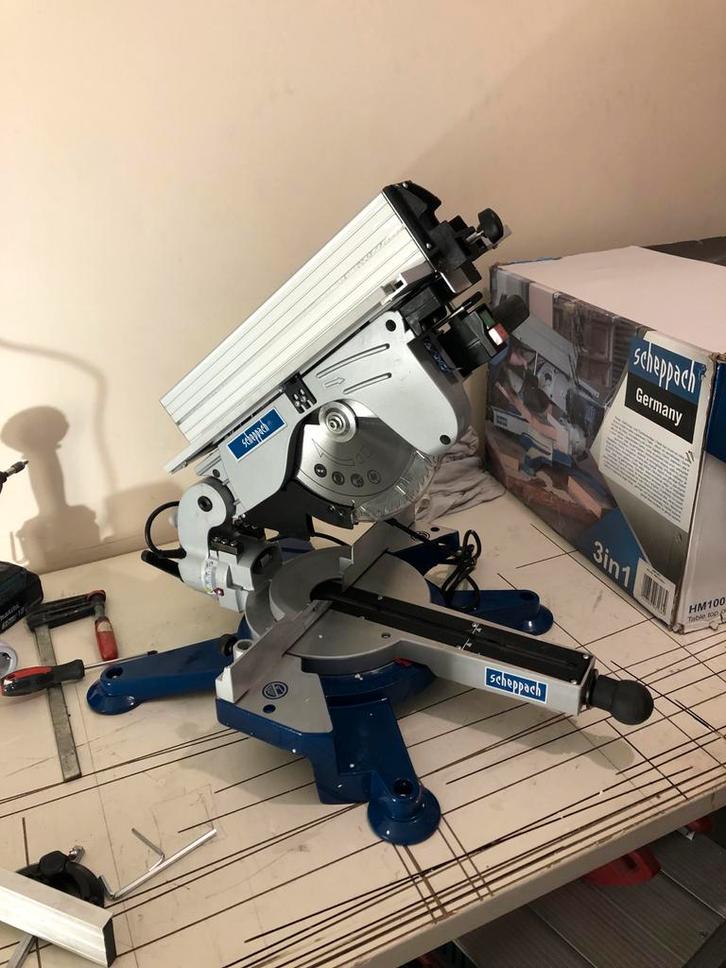 Scheppach HM100T 2-in-1 Zaag Nieuw in Doos combizaag flipper, Doe-het-zelf en Verbouw, Gereedschap | Zaagmachines, Nieuw, Afkortzaag