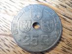 Oorlogsgeld WW2 bezet Belgie 25 Centimes 1943 (NL-F) #254, Postzegels en Munten, Munten | België, Verzenden, Overig, Losse munt