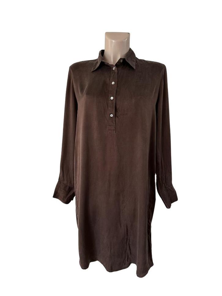 Femmes du Sud jurk M, Kleding | Dames, Jurken, Zo goed als nieuw, Maat 38/40 (M), Beige, Onder de knie, Ophalen of Verzenden