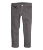 H&M grijze broek jeans elastisch twill smalle pasvorm mt 134, Kinderen en Baby's, Kinderkleding | Maat 134, Broek, Meisje, H&M