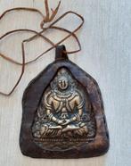 Unieke Bronzen Tibetaanse Ghau gezet in leder, Ophalen of Verzenden