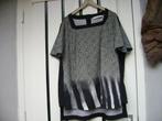 blouse top Marina Rivaldi 46  48  zwart beige katoen, Zwart, Maat 46/48 (XL) of groter, Ophalen of Verzenden, Zo goed als nieuw