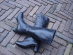 GRATIS VERZENDEN ZWARTE LEREN VINTAGE BLOKHAKLAARZEN MT 35, Hoge laarzen, Verzenden, Zwart, Zo goed als nieuw