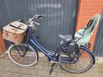 Cortina Roots moederfiets 7v mat blauw incl kinderzitje, Mandje, 56 cm of meer, Zo goed als nieuw, 1 zitje