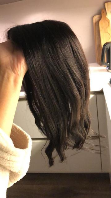 Haar topper bruin zwart 1b 100% human virgin hair pruik beschikbaar voor biedingen