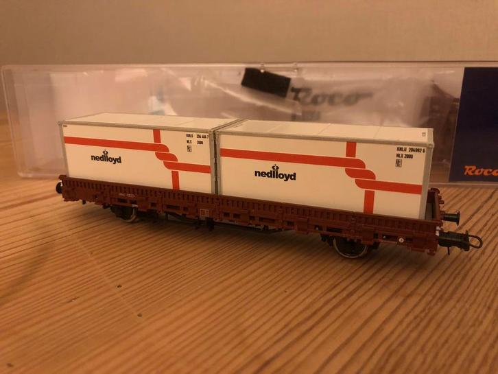 Roco 76962 NS rongenwagen met Nedlloyd containers, Hobby en Vrije tijd, Modeltreinen | H0, Zo goed als nieuw, Wagon, Gelijkstroom
