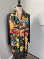 Sjaal winter reversible okergeel/zwart/print  NIEUW!!, Verzenden, Nieuw, Maat 42/44 (L), Sjaal