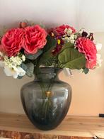 Mooie vaas met kunstbloemen zgan, Overige kleuren, 50 tot 75 cm, Ophalen of Verzenden, Glas