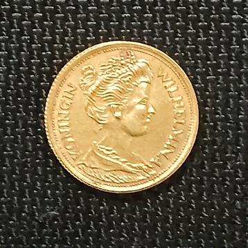 5Gulden 1912 Goudverguld naslag Koningin Wilhelmina vijfje  beschikbaar voor biedingen