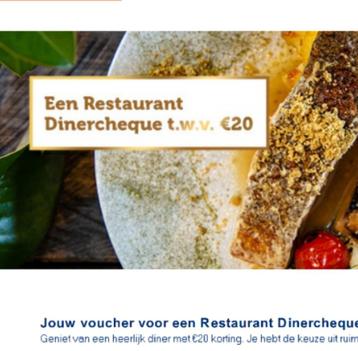 Restaurant diner cheque 20,00 euro beschikbaar voor biedingen