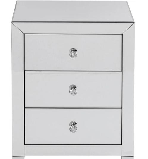 2 stuks Spiegel Nachtkastjes, Huis en Inrichting, Slaapkamer | Nachtkastjes, Zo goed als nieuw, 55 tot 70 cm, 45 tot 65 cm, Glas
