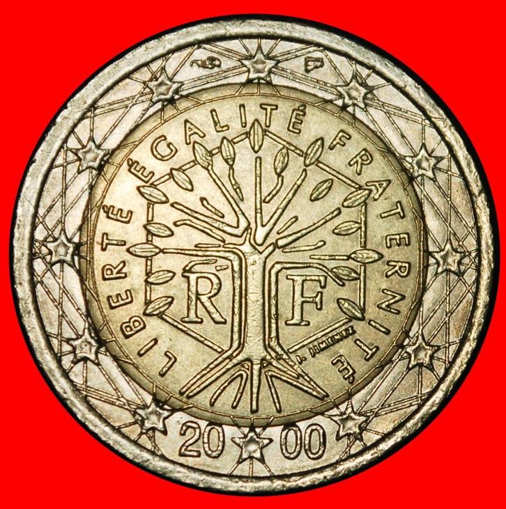 Ⰶ PHALLIC TYPE 1999-2006: FRANCE 2 EUROS 2000 WORLD TREE!, Postzegels en Munten, Munten | Europa | Euromunten, 2 euro, Frankrijk