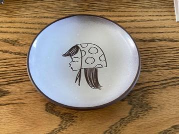 Vintage Boonstra keramiek bordje,meisjes hoofd,retro,jaren60 beschikbaar voor biedingen