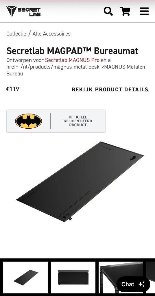 Secretlab MAGPAD Bureaumat - Dark Knight 1,5m, Diversen, Bureau-accessoires, Gebruikt, Ophalen of Verzenden