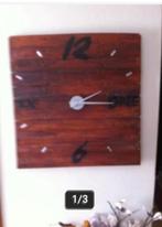 Wandklok hout 80x80 cm het uurwerk is van het merk Karlson, Ophalen, Zo goed als nieuw, Analoog, Wandklok