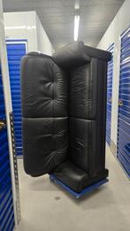 2 zit bank zwart echt leer, Huis en Inrichting, Ophalen, Zo goed als nieuw, 75 tot 100 cm, Leer