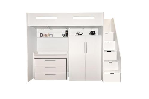 Options hoogslaper - 90x200 - Wit (zelf samen te stellen), Huis en Inrichting, Slaapkamer | Stapelbedden en Hoogslapers