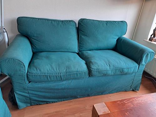 Ikea Ektorp bank tweezits donker turkooize hoes, Huis en Inrichting, Banken | Bankstellen, Gebruikt, Tweepersoons, 150 tot 200 cm