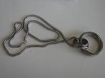 Vintage j80 ronde slangenketting staal met bewegende ringen., Sieraden, Tassen en Uiterlijk, Kettingen, Ophalen of Verzenden, Zo goed als nieuw