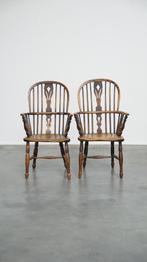 Set van 2 antieke Engelse highback Windsor eetkamerstoelen, Ophalen