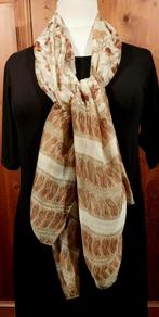 mooie sjaal beige bruin paisley bloemen, Kleding | Dames, Mutsen, Sjaals en Handschoenen, Ophalen of Verzenden, Nieuw, Sjaal
