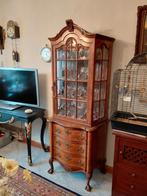 Antieke vitrine kast met lades, Eikenhout, 50 tot 100 cm, Zo goed als nieuw, 150 tot 200 cm