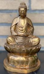 Brons verguld Amida Kamakura Boeddha beeld Cadeau Kado, Ophalen of Verzenden, Zo goed als nieuw, Beeld(je), Boeddhisme