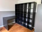 Ikea bureau met Kallax vakkenkast zwart, Ophalen, 150 tot 200 cm, Zo goed als nieuw, 150 tot 200 cm