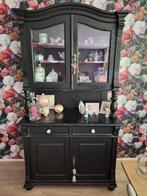 Buffetkast vitrinekast zwart 200x115x55cm  een leuke kast zo, Ophalen, Gebruikt, 100 tot 150 cm, 25 tot 50 cm