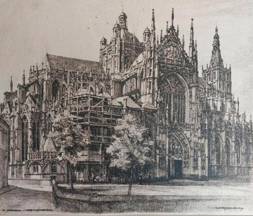 s' Hertogenbosch.. St. Janskerk .. 1940 ... H.E. Roodenburg, Antiek en Kunst, Kunst | Etsen en Gravures, Ophalen of Verzenden
