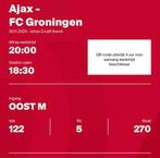 Ticket Ajax - FC Groningen, Tickets en Kaartjes, Sport | Voetbal, Losse kaart, Eén persoon, November