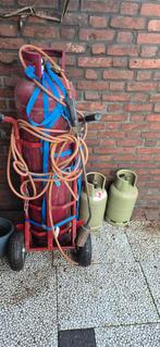 Grote rode gasfles met kar en 2 groene gasflessen, Ophalen, 250 ampère of meer, Overige typen