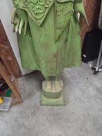 Groen vintage Boeddhabeeld levensgroot, Ophalen of Verzenden
