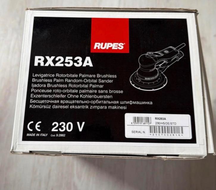 Rupes RX253A Skorpio-E Excentrische Schuurmachine, Doe-het-zelf en Verbouw, Gereedschap | Schuurmachines, Nieuw, Excentrische schuurmachine