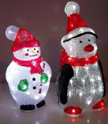 Pinguin of sneeuwman met led verlichting kerstdecoratie beschikbaar voor biedingen