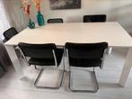 Witte tafel. 1 meter bij 1.80. 73 hoog., Huis en Inrichting, Tafels | Eettafels, Overige materialen, Zo goed als nieuw, Vijf personen of meer