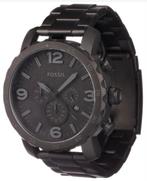 Fossil “Nate” mat zwart horloge heren, Ophalen of Verzenden, Zo goed als nieuw, Staal, Overige merken
